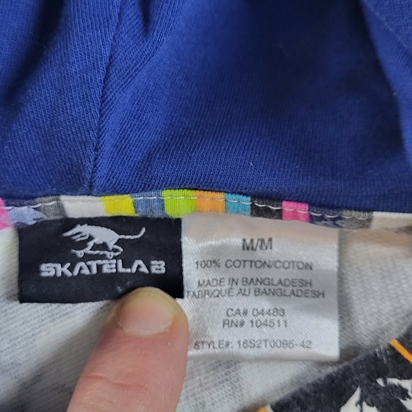 Kids Skulls Graphic Zip Hoodie in White,Pockets Sz M - Picture 13 of 13